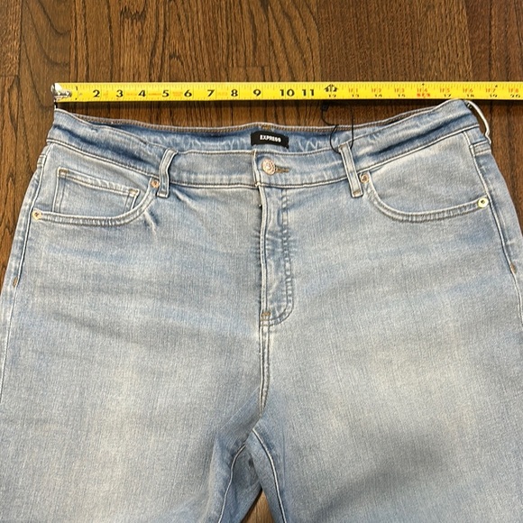 Express Long Light Blue Fade Wide Legs 70s Flare Women's Jeans 16L - Picture 7 of 13